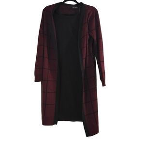 Nina Leonard women's  Dress/Cardigan  in Deep Wine/Black Medium  NWT
